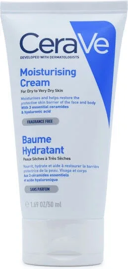 CeraVe Moisturising Cream Crema hidratant pentru corp cu Acid hialuronic pentru piele uscată/foarte uscată & sensibilă 50ml — preț și oferte