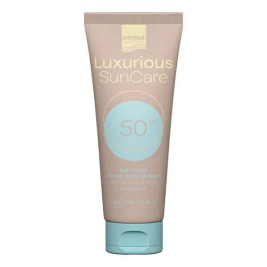 InterMed Luxurious SunCare Cremă Antisolară de Față SPF50 cu Nuanță Natural Beige 75ml — preț și oferte
