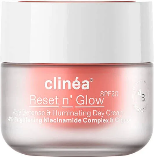 Clinea Reset n' Glow Cremă de Față de Zi cu SPF20 pentru Anti-îmbătrânire și Strălucire cu Niacinamidă și Prebiotice 50ml — preț și oferte