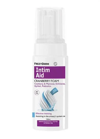 Frezyderm Intim Aid Cranberry Foam Ph5.0 Spumă de Curățare pentru Zona Intimă Sensibilă Tulburări Urinare 100ml — preț și oferte