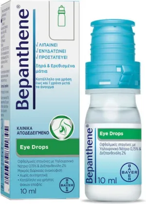 Bepanthen Eye Drops Picături Oftalmice cu Acid Hialuronic pentru Ochi Uscat 10ml