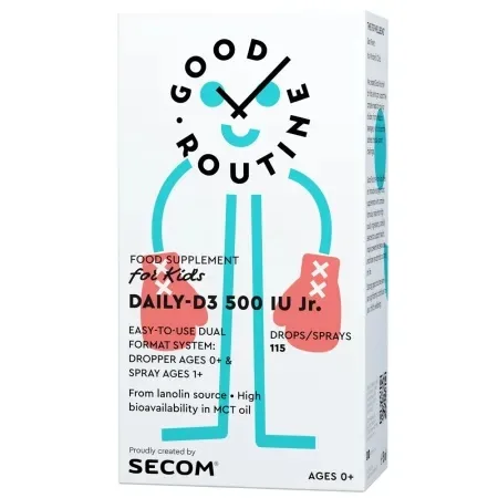 Vitamina D3 pentru copii Daily-D3 Jr Good Routine, 500 IU, 15 ml SECOM — preț și oferte
