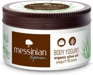 Messinian Spa Organic Olive Oil Iaurt și Aloe Crema hidratant pentru corp cu Aloe Vera pentru piele uscată & sensibilă 250ml