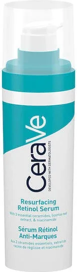 CeraVe Serum Resurfacing Retinol Antirid Pentru Față cu Retinol și Niacinamidă pentru Albire și Acnee 30ml