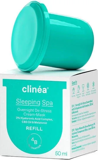 Clinea Sleeping Spa Overnight De-Stress Refill Balsam Hidratant de Față de Noapte cu Acid Hialuronic și Prebiotice 50ml — preț și oferte