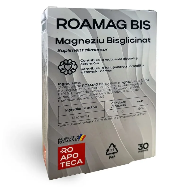 ROAMAG BIS – Magneziu Bisglicinat 110 mg, capsule, Roapoteca — preț și oferte