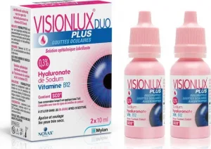 Novax Pharma Visionlux Duo Plus Picături Oftalmice cu Acid Hialuronic pentru Ochi Uscat 2x10ml