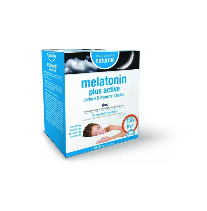Melatonin Plus Active 1 mg, 90 comprimate, Naturmil — preț și oferte