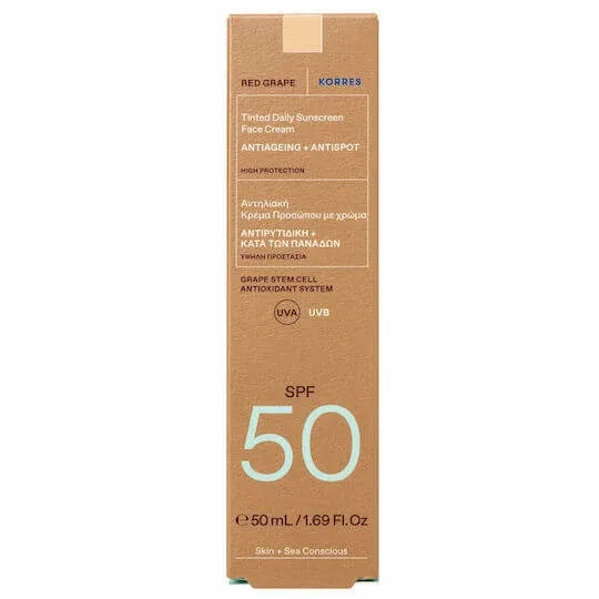Korres Cremă de Față cu Protecție Solară SPF50 cu Pigment cu Strugure Roșu 50ml — preț și oferte