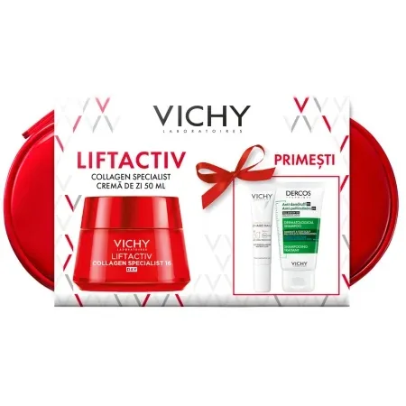 Trusa Vichy Liftactiv Collagen Specialist 16 Crema Zi + SPF 50+ + Sampon Dercos — preț și oferte