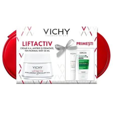 Trusa Vichy Liftactiv Hyaluronic Specialist Crema Zi + SPF 50+ + Sampon Dercos — preț și oferte