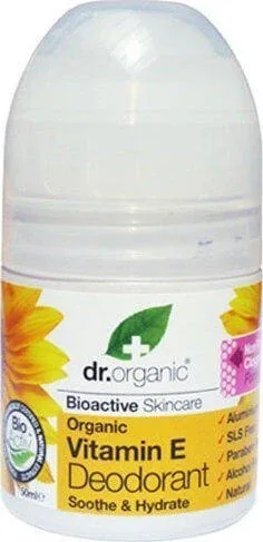 Dr.Organic Vitamin E Vitamina E Deodorant Natural sub formă de Roll-On Fără aluminiu 50ml — preț și oferte