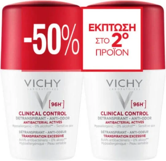 Vichy Clinical Control Deodorant 96h sub formă de Roll-On 2x50ml — preț și oferte