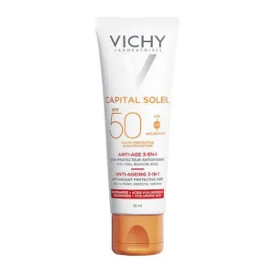 Vichy Capital Soleil SPF50 Anti-Age 3in1 Cremă de Față de Protecție Solară Waterproof 50ml