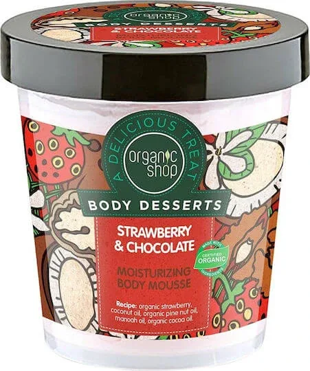 Organic Shop Căpșuni și ciocolată Mousse hidratant pentru corp pentru piele foarte uscată 450ml — preț și oferte