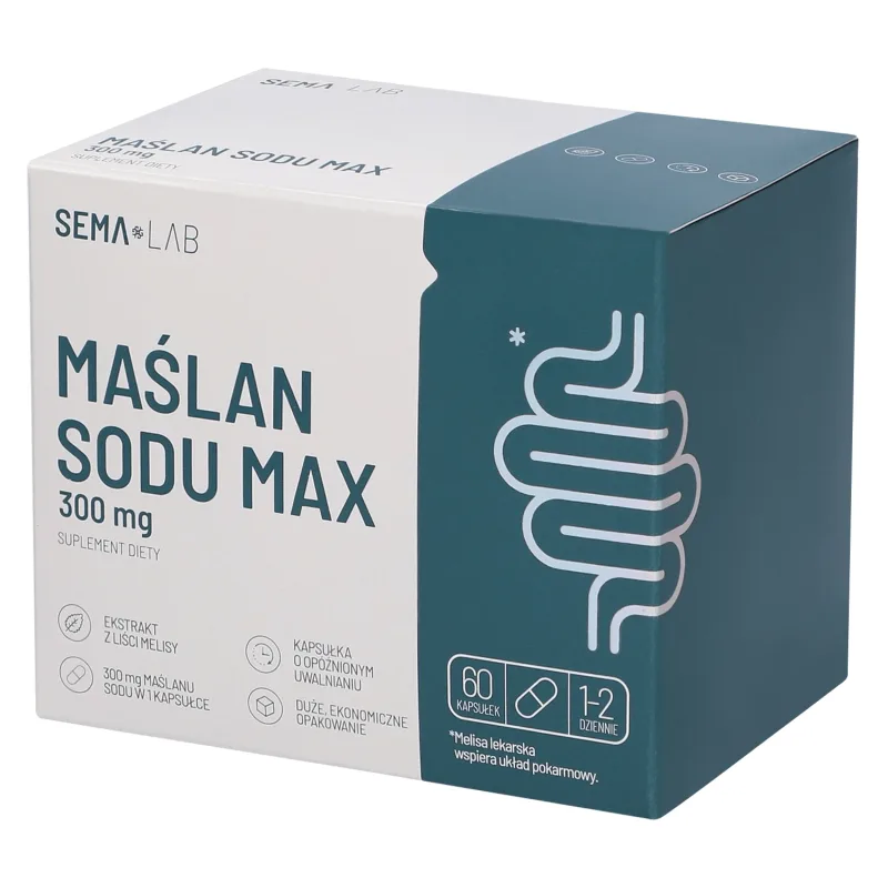 SEMA Lab Butirat de sodiu Max 300 mg, 60 capsule cu eliberare întârziată — preț și oferte