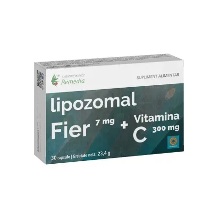 Fier Lipozomal + Vitamina C, 30 capsule – Laboratoarele Remedia Lab. Remedia — preț și oferte