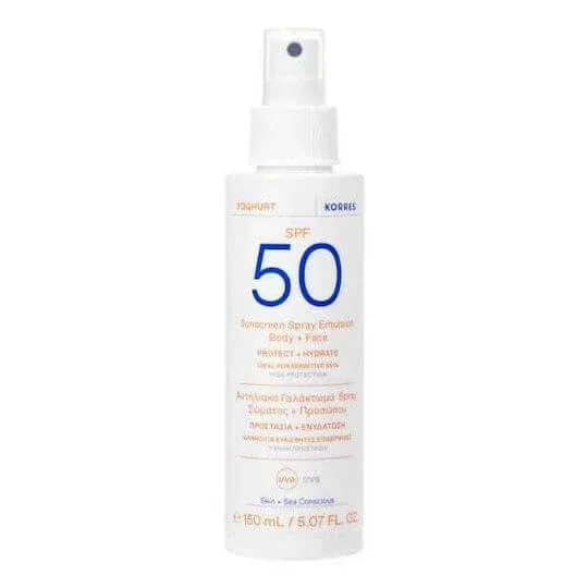 Korres Yoghurt Spray Waterproof Protecție Solară de Față și Corp SPF50 150ml — preț și oferte