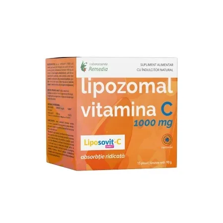 Vitamina C Lipozomala 1000 mg, 15 plicuri – Laboratoarele Remedia Lab. Remedia — preț și oferte