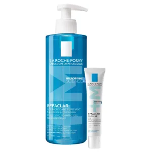 Kit La Roche-Posay Effaclar, gel de curățare pentru ten gras și sensibil, 400 ml + DUO+M, cremă hidratantă pentru ten acneic, 40 ml