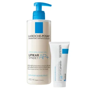 Set La Roche-Posay Cicaplast Baume B5+, loțiune regenerantă calmantă, 100 ml + Lipikar Syndet AP+, cremă de curățare corporală, de la naștere, 400 ml
