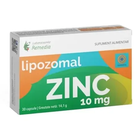 Zinc Lipozomal 10 mg, 30 capsule – Laboratoarele Remedia — preț și oferte