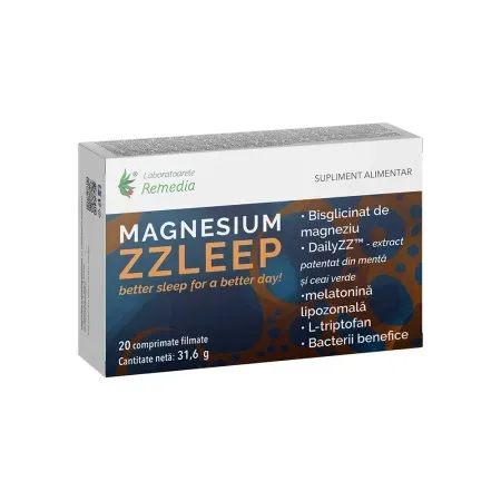 Magnesium Zzleep, 20 comprimate filmate – Remedia Lab. Remedia — preț și oferte
