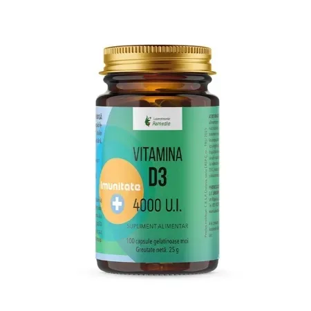 Vitamina D3 4000 UI, 100 capsule moi – Remedia Lab. Remedia — preț și oferte