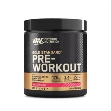 Pre Workout cu aroma de pepene rosu Gold Standard, 330 g, Optimum Nutrition — preț și oferte