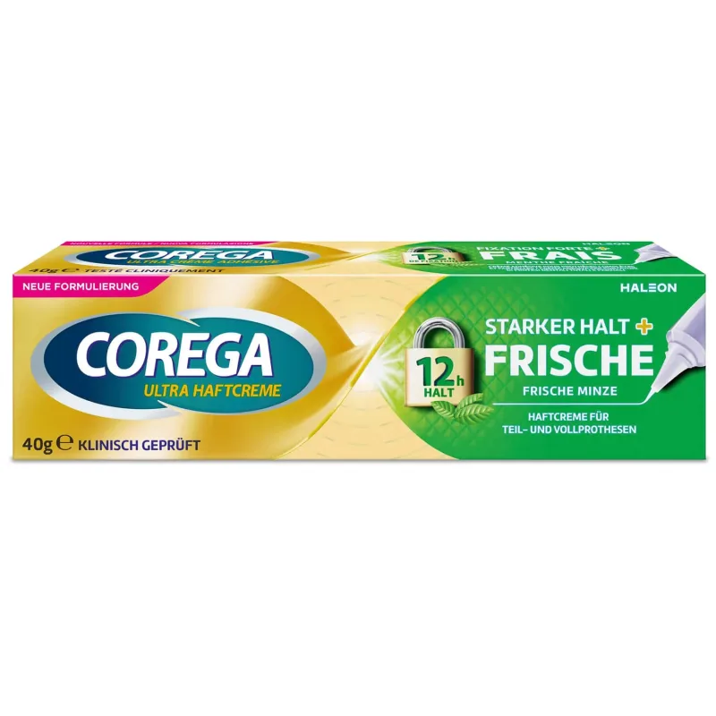 Corega, cremă pentru fixarea protezei dentare, mentă proaspătă, 40 g — preț și oferte