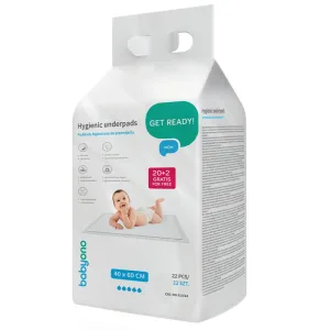 BabyOno, schimbătoare igienice, 40 cm x 60 cm, 20 bucăți + 2 bucăți gratuite