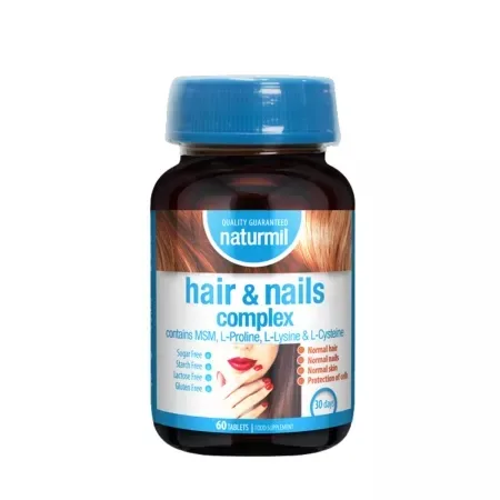 Hair & Nails Complex, 60 tablete, Naturmil — preț și oferte