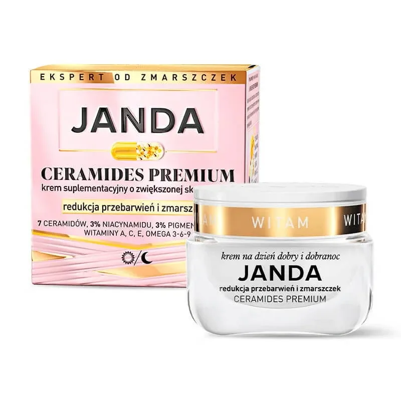 Janda Ceramides Premium, cremă suplimentară cu eficiență sporită, reducerea hiperpigmentării și a ridurilor, 50 ml — preț și oferte