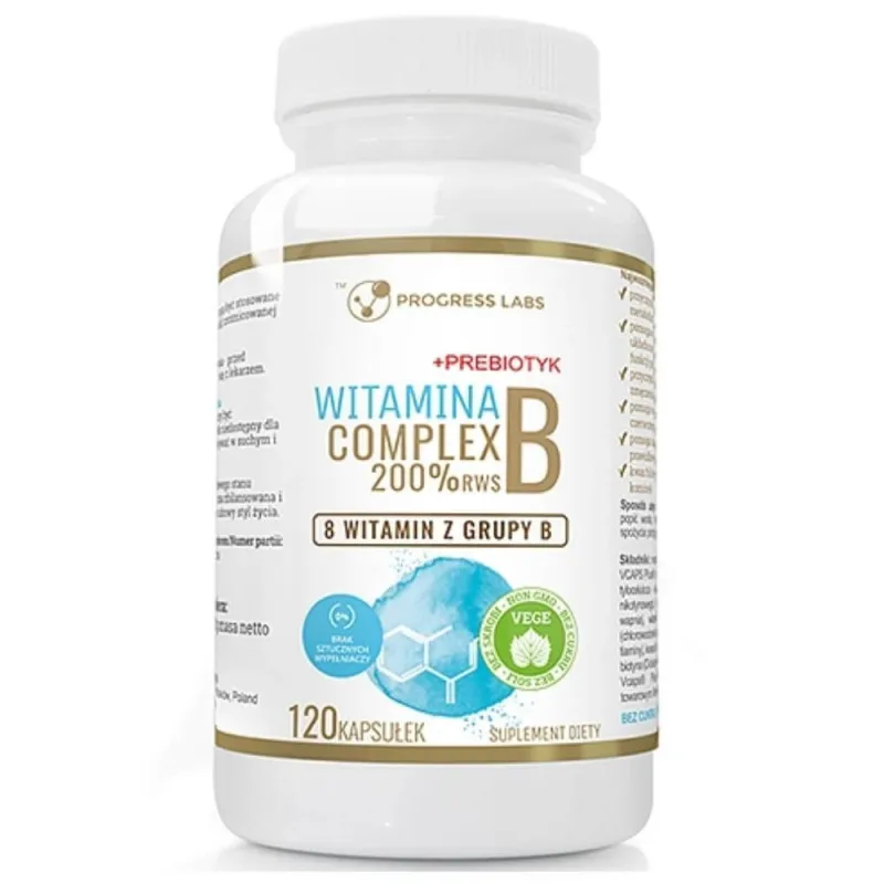 Progress Labs Vitamina B Complex 200% RWS + Prebiotic, 120 capsule — preț și oferte