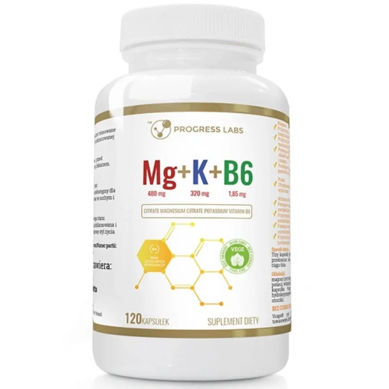 Progress Labs Magneziu + Potasiu + B6, 120 capsule — preț și oferte