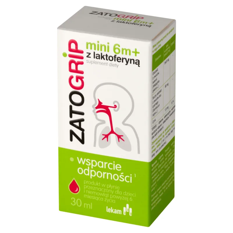 Zatogrip Mini 6m+ cu lactoferină, picături pentru copii, 30 ml — preț și oferte
