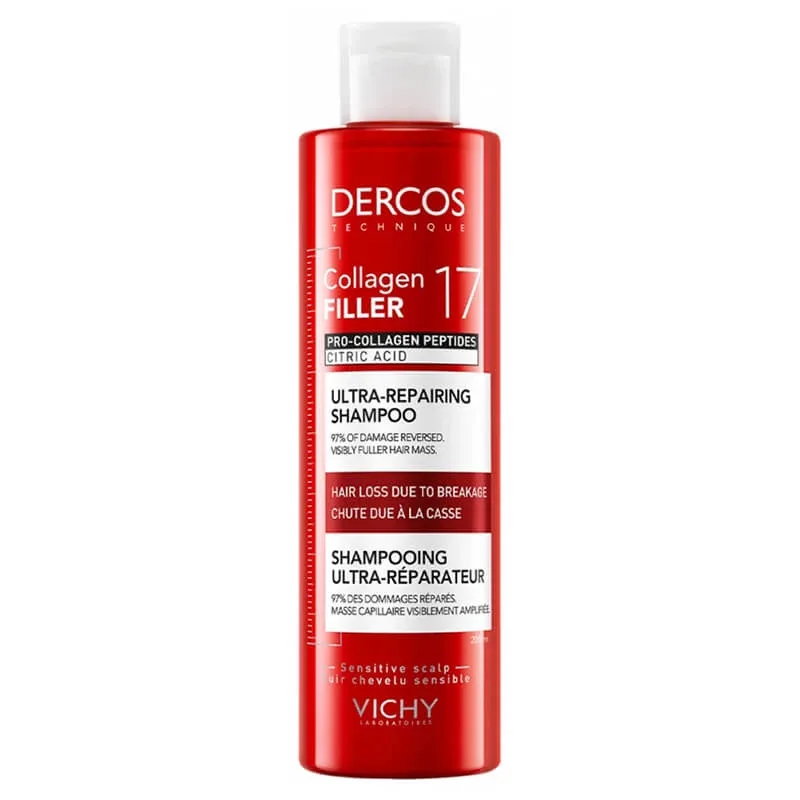 Vichy Dercos Collagen 17 Filler Ultra-Repairing Treatment, șampon de păr ultra-regenerant, 200 ml — preț și oferte