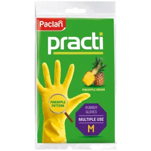 Paclan Practi, mănuși de cauciuc, parfumate, ananas, mărimea M, 2 bucăți
