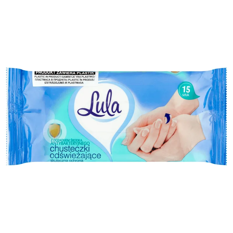 Lula, șervețele umede răcoritoare, antibacteriene, 15 bucăți Sarantis — preț și oferte