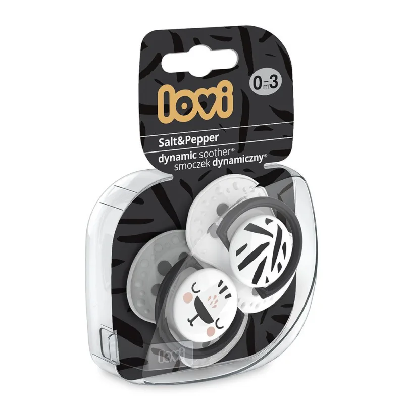 LOVI Suzeta Silicon Dynamic 0-3L x 2PCS SALT&PEPPER - 22/877 — preț și oferte