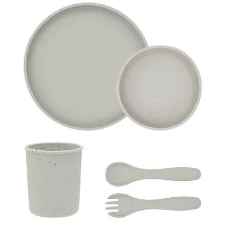 Set complet din silicon pentru mesele bebelusului Platinum, Sand, 5 piese, Kikka Boo — preț și oferte
