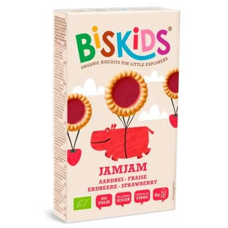 Biscuiti JamJam cu capsuni eco Biskids, 120 g, Belkorn — preț și oferte