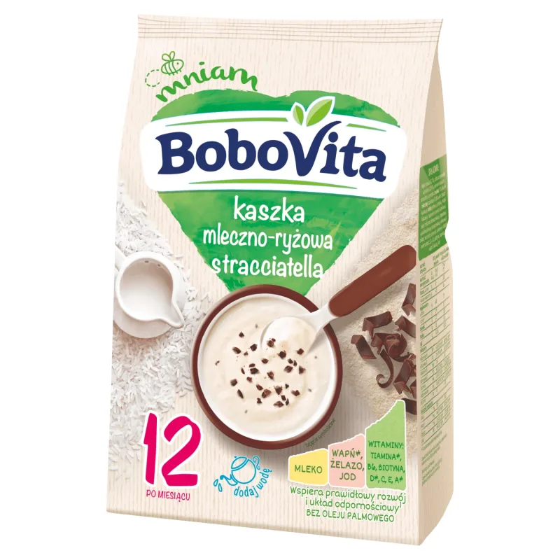 BoboVita Terci de lapte și orez, stracciatella, după 12 luni, 210 g — preț și oferte