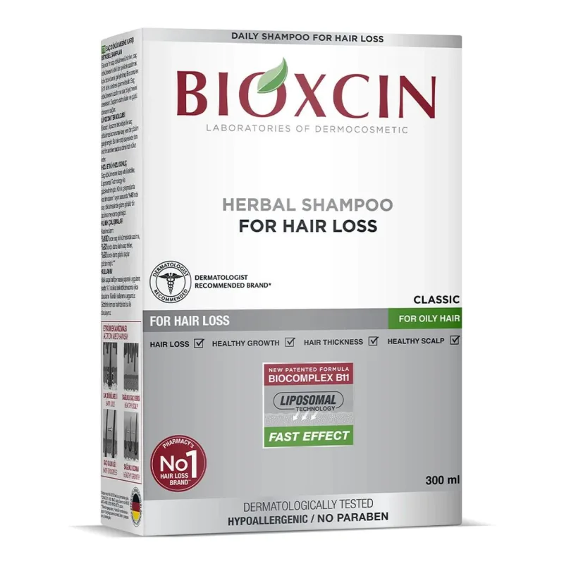 Bioxcin Classic, șampon anti-pierdere a părului pentru păr gras, 300 ml — preț și oferte