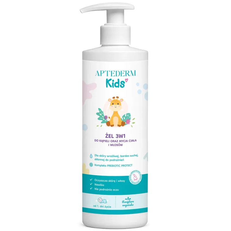 Aptederm Kids, gel de spălare 3 în 1, din ziua 1, 400 ml — preț și oferte