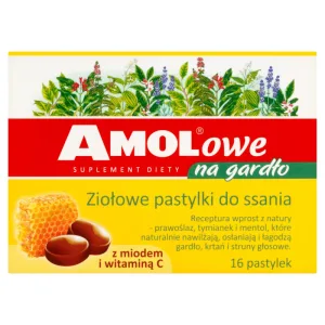AMOL gât, pastiluțe pe bază de plante cu miere și vitamina C, 16 pastiluțe