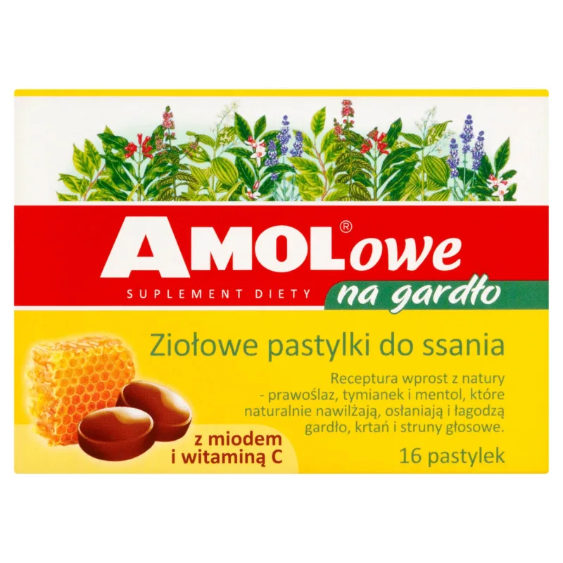 AMOL gât, pastiluțe pe bază de plante cu miere și vitamina C, 16 pastiluțe Orifarm — preț și oferte