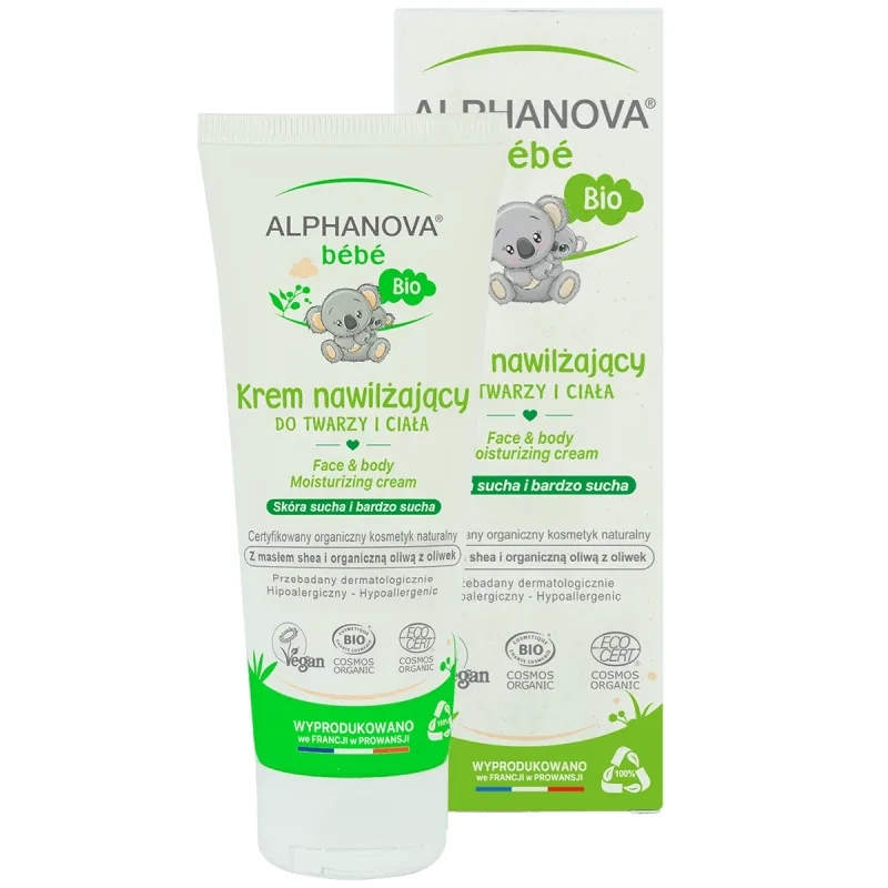 Alphanova Bebe, Bio cremă hidratantă pentru față și corp, de la naștere, piele uscată și foarte uscată, 75 ml — preț și oferte