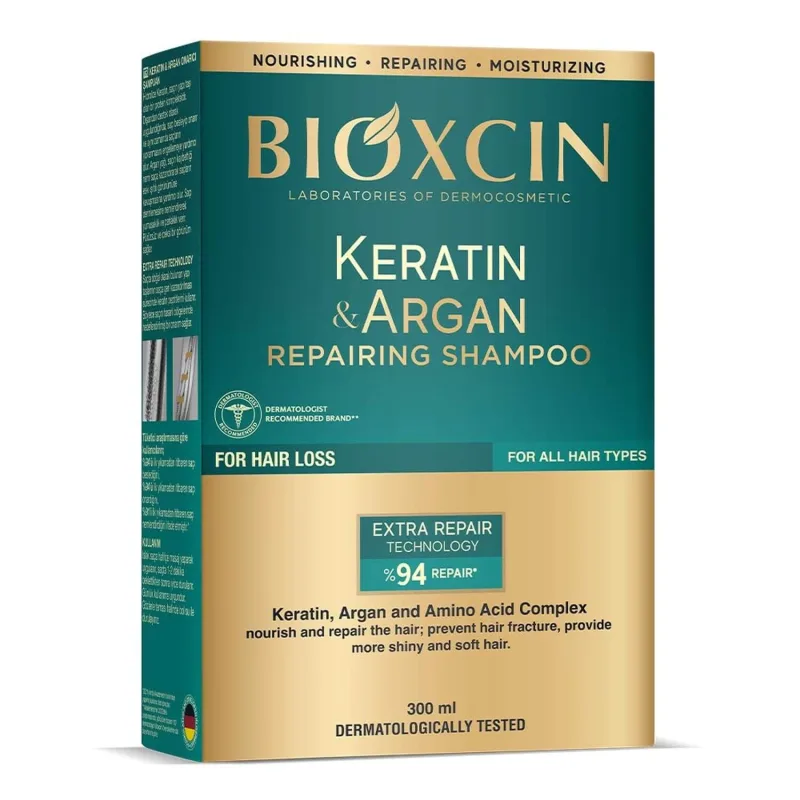 Bioxcin Keratin & Argan, șampon regenerant, 300 ml — preț și oferte