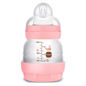 MAM Perfect Start Anti-Colic, biberon anti-colic, cu tetină din silicon, Sealife, fetiță, de la naștere, 130 ml